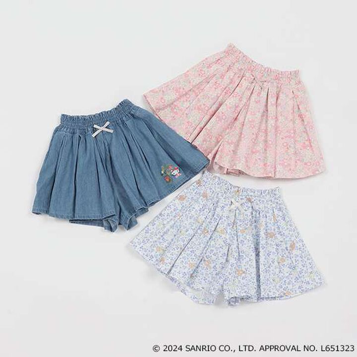 Sanrio Tuck Pleats Culottes,Sax blue, medium image number 7