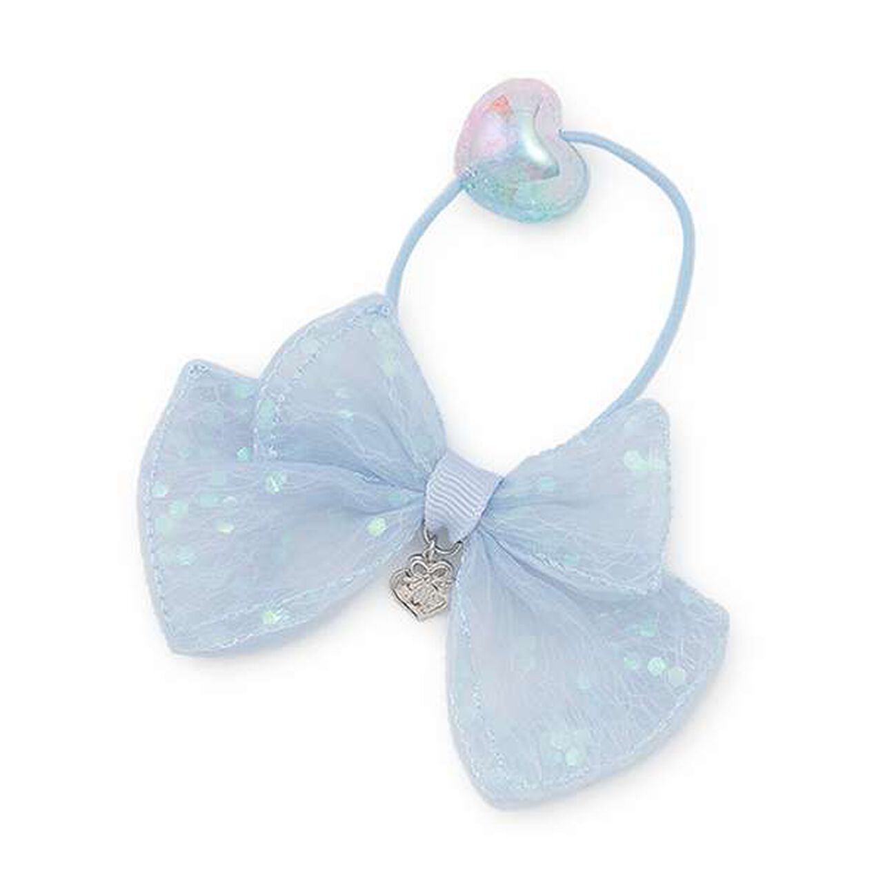 Sparkling Ribbon Hair Ponytail Holder,Sax blue, large image number 6