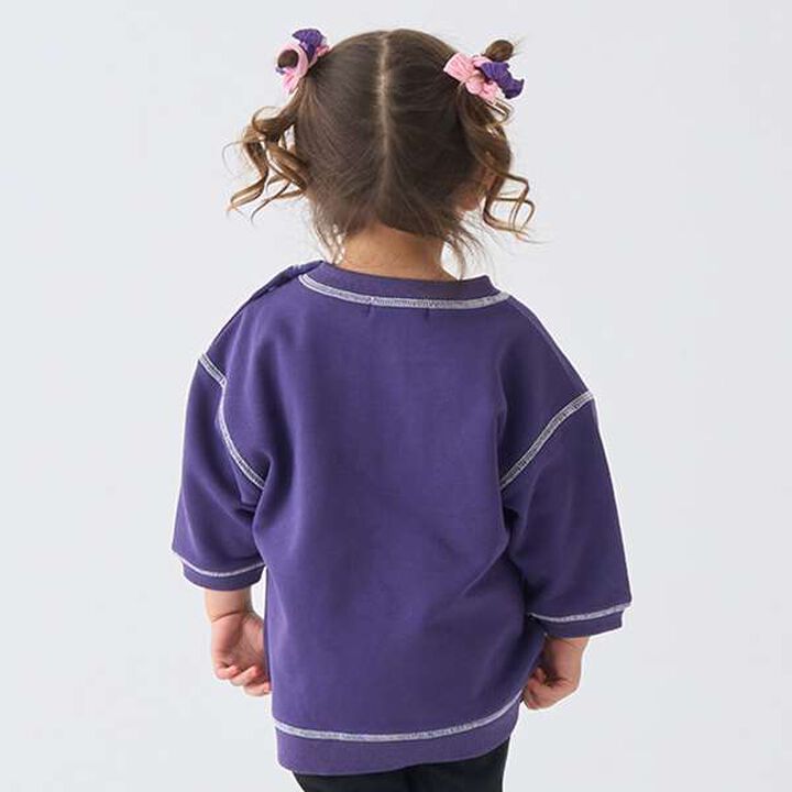 Color-Blocked Fleece Print Pullover,Off white, medium image number 4