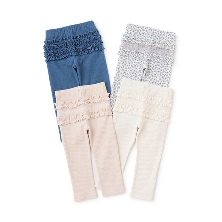 Back Frill Leggings,Pearl white, medium image number 3