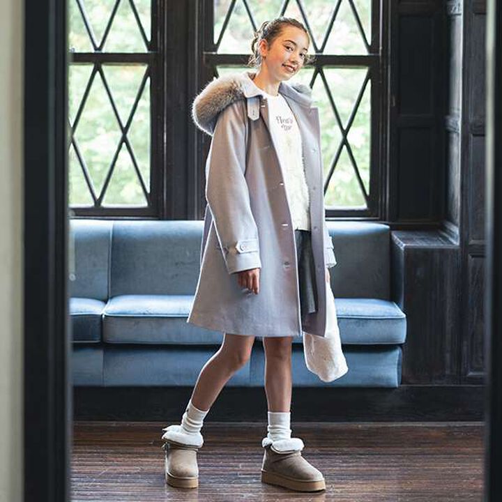 Sten Collar Hoodie Wool Coat,Light blue, medium image number 11