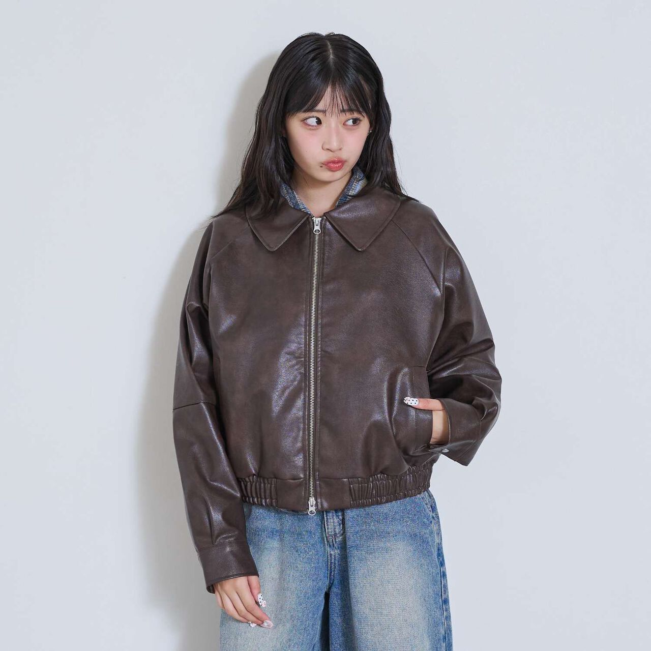 LTXC [Washable, Adjustable] Faux Leather Jacket,Black, large image number 2