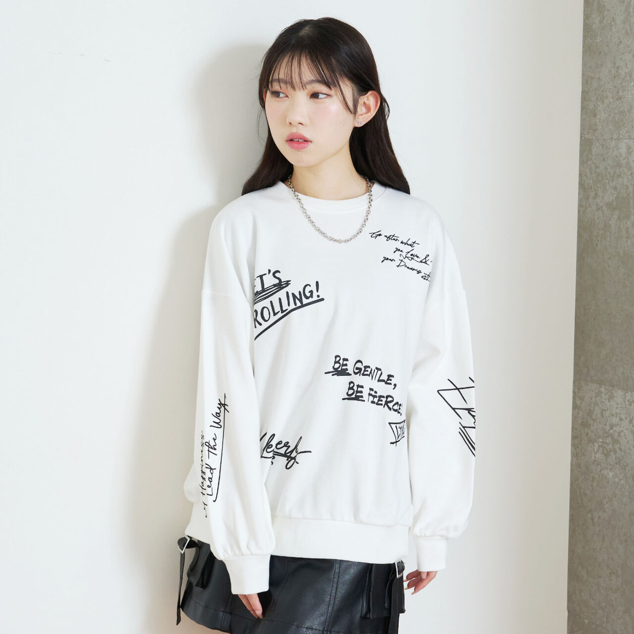 [LTXC/Cotton 100%] Graphic Pullover,Off white, large image number 0