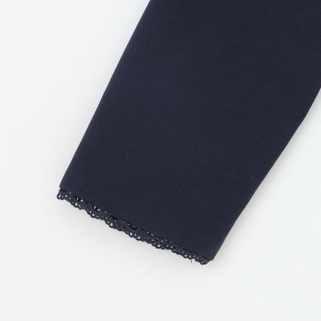 Flower Motif Scalloped Hem Jacket,Navy, large image number 4