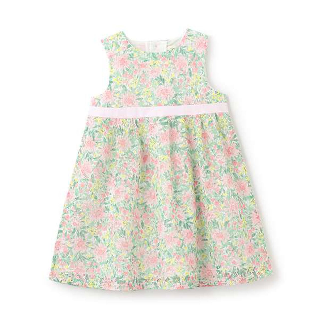 Floral Lace One-Piece Dress,Lemon yellow, large image number 9