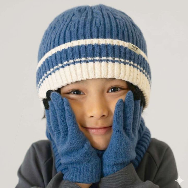 Knitwear Goods Set / Neck Warmer / Gloves / Beanie,Black, medium image number 1