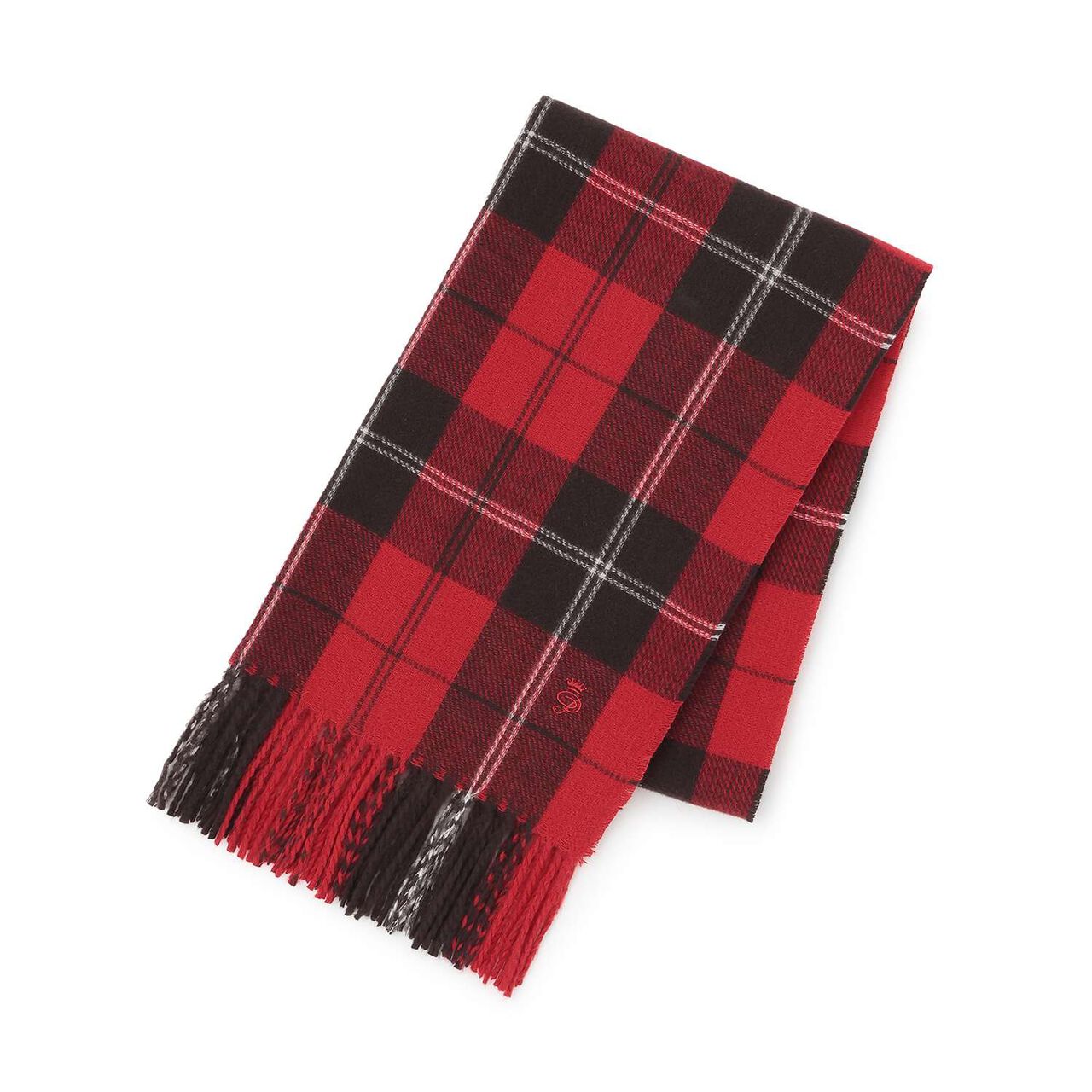 [Static-Free] Cashmere Touch Checkered Scarf,Navy, large image number 5