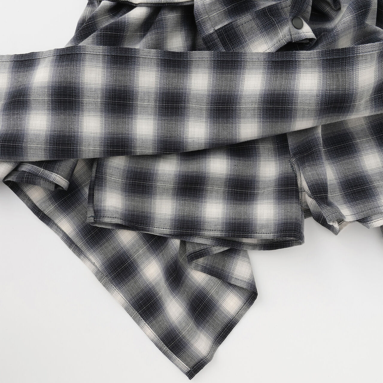 Checkered Asymmetrical Skirt,Black, large image number 9