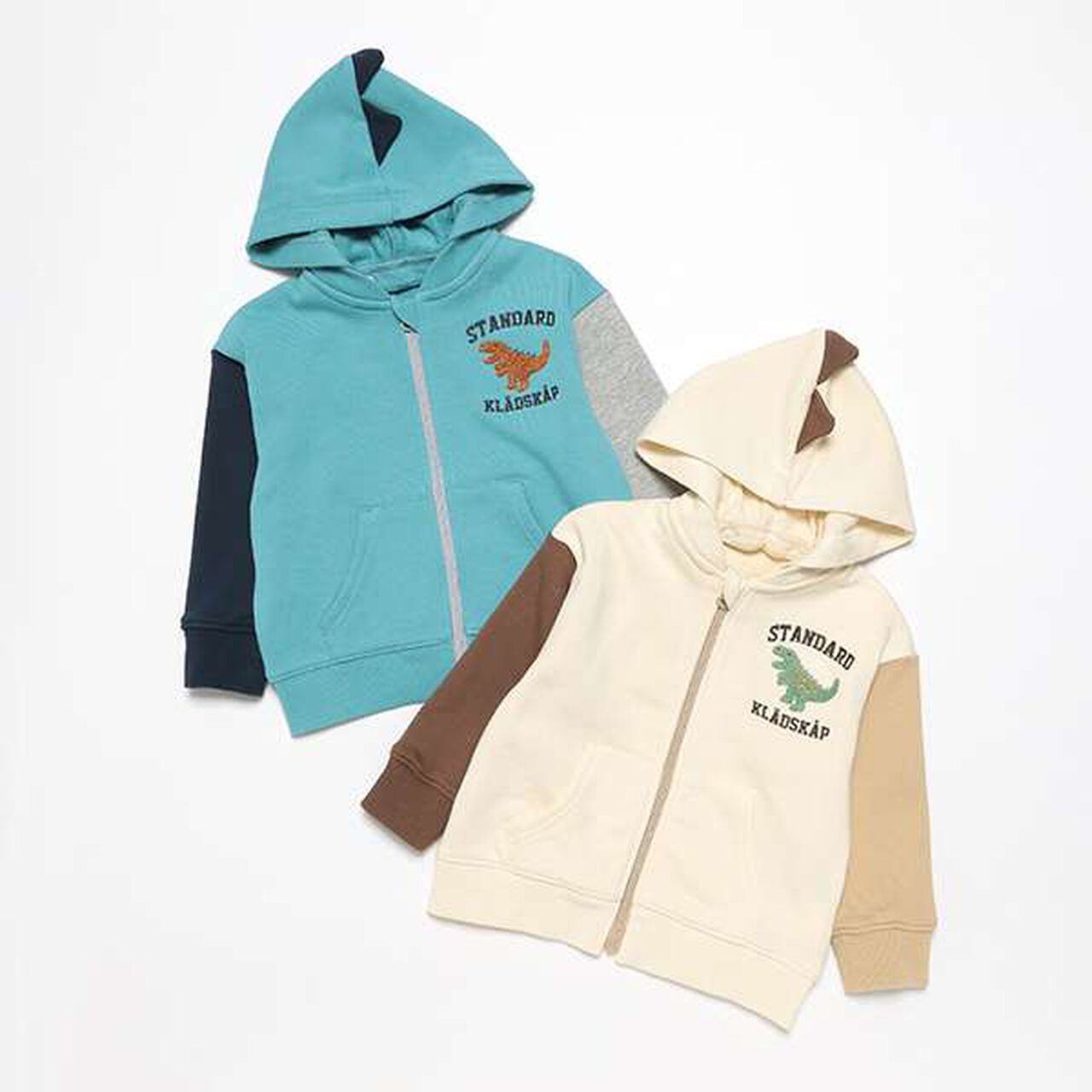 Dinosaur Color Block Zip-Up Parka,Blue, large image number 4