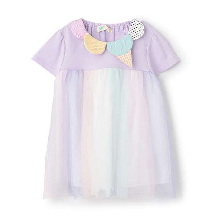 Ice Collar Tulle Tunic,Lavender, medium image number 9
