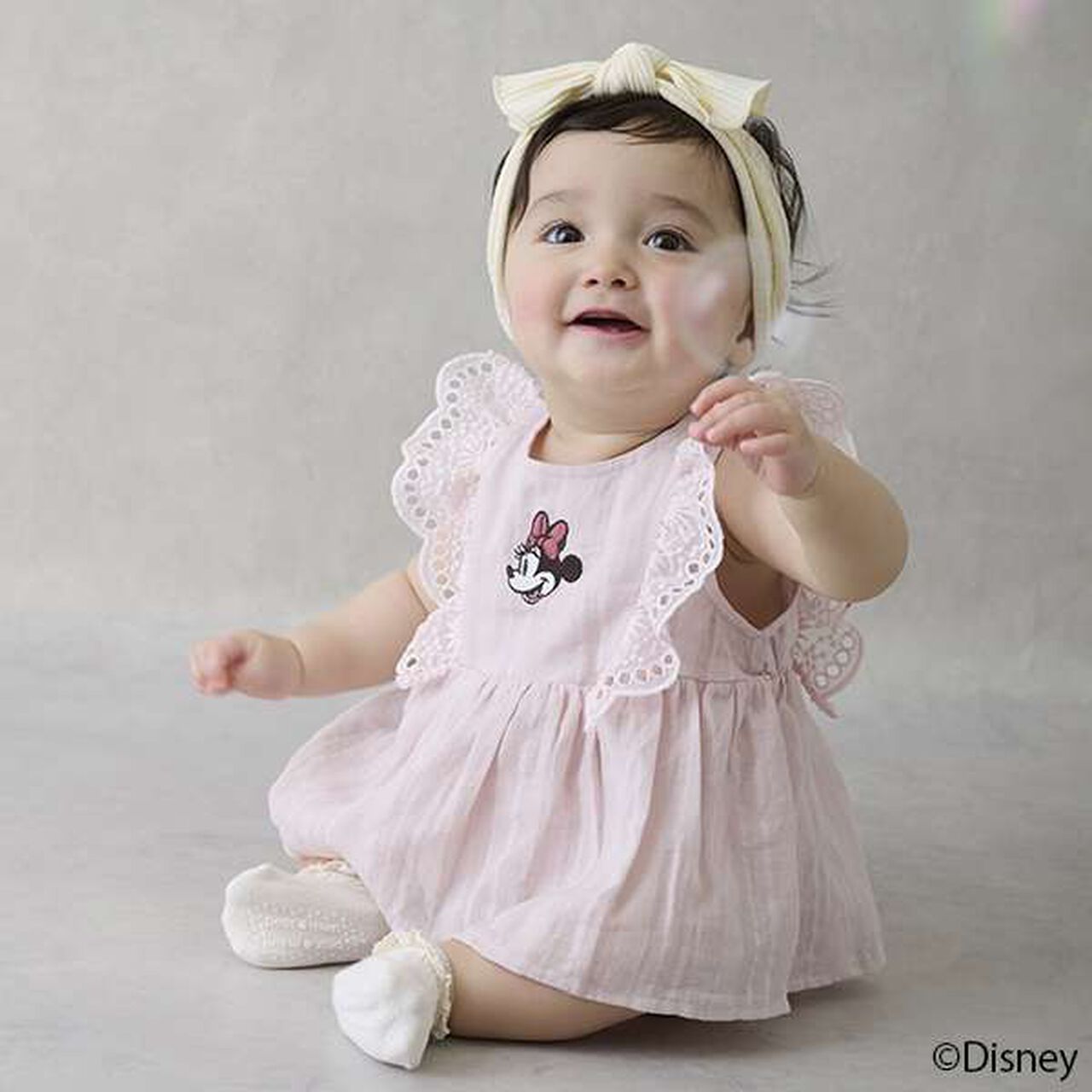 [Disney] Shoulder Frill Tunic Outfit Set,Light pink, large image number 3