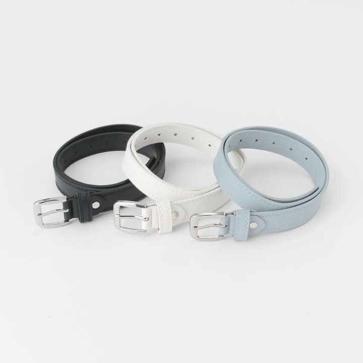 Faux Leather Wide Belt,White, medium image number 4
