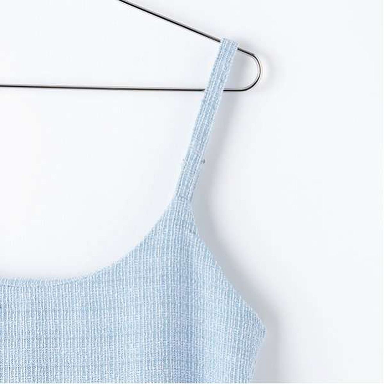 Belted Camisole One-Piece Dress,Sax blue, large image number 7