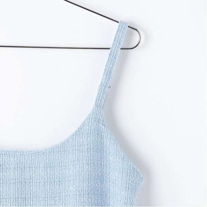 Belted Camisole One-Piece Dress,Sax blue, medium image number 7