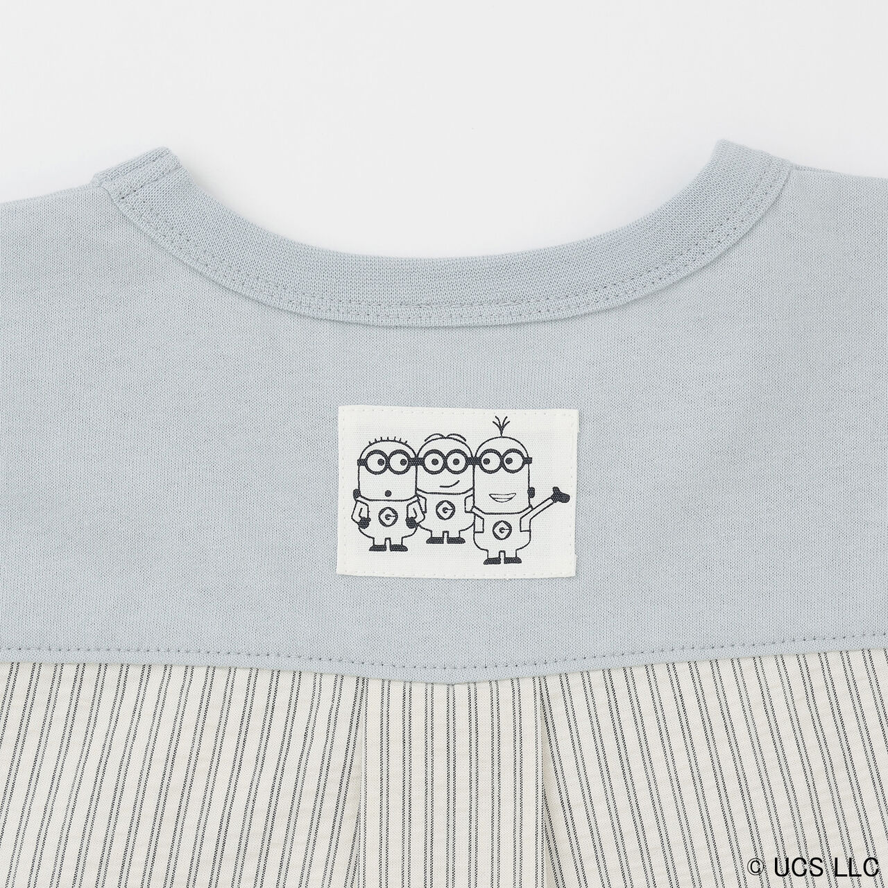 [Minion] Short Sleeve T-Shirt with Woven Fabric Panels,Navy, large image number 15