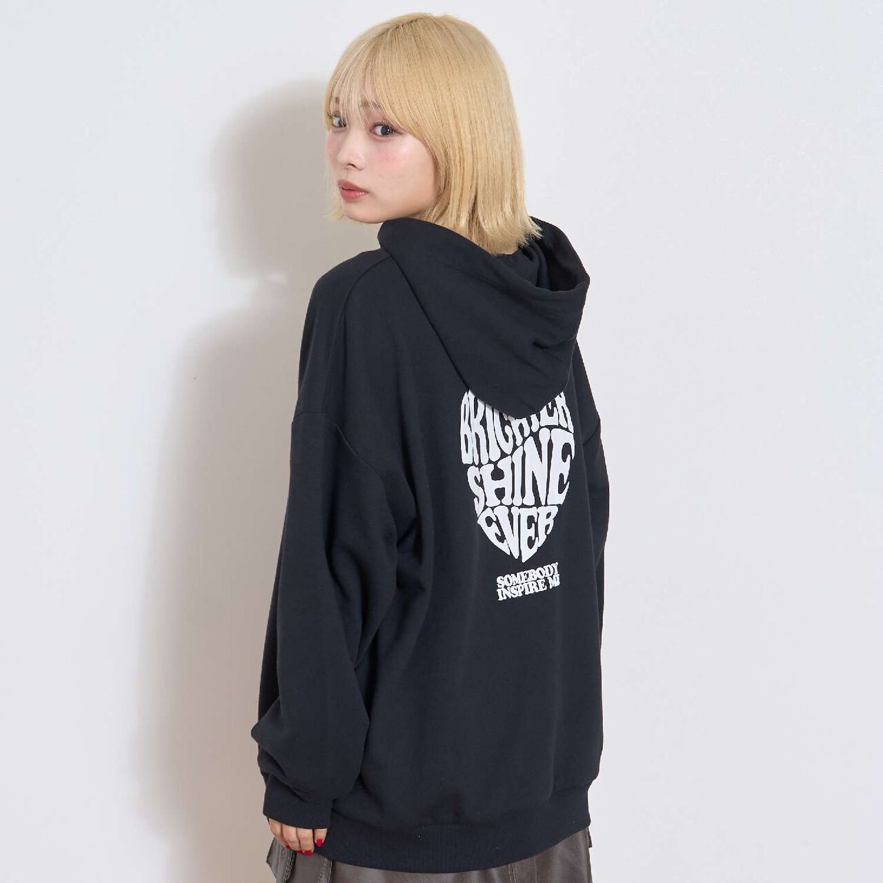 [Seconds Cute Top] LTXC Puffy Heart Loose Parka,Black, large image number 0