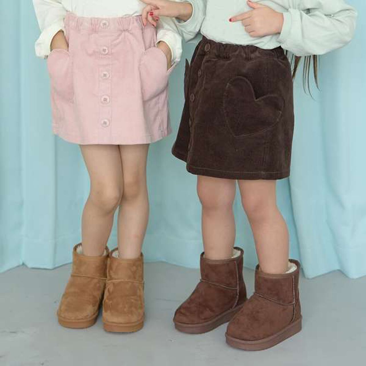 Heart Pocket Corduroy Skirt Pants,Moss green, large image number 8