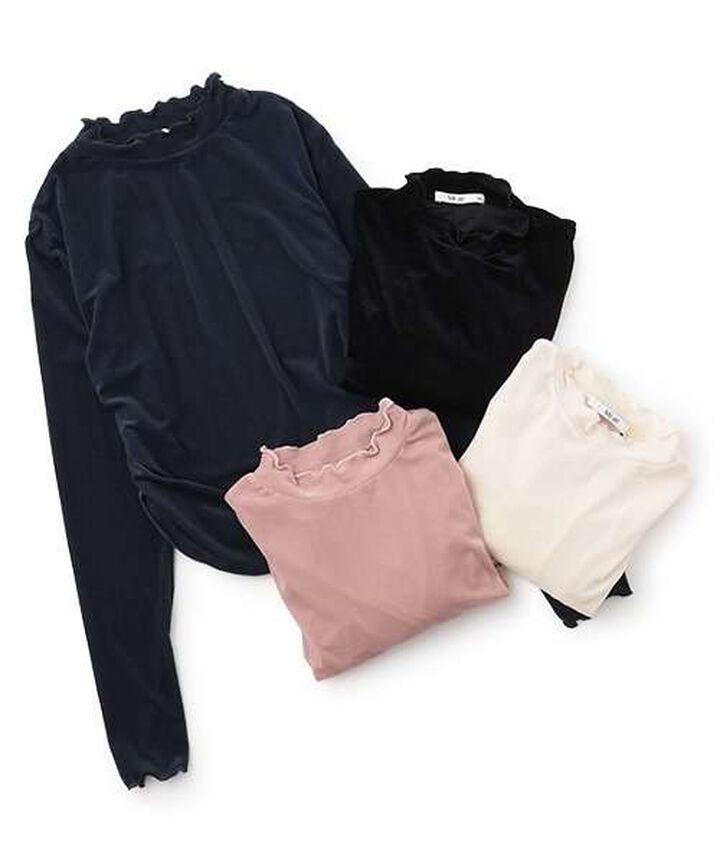 Sheer Velour Top,Black, medium image number 5