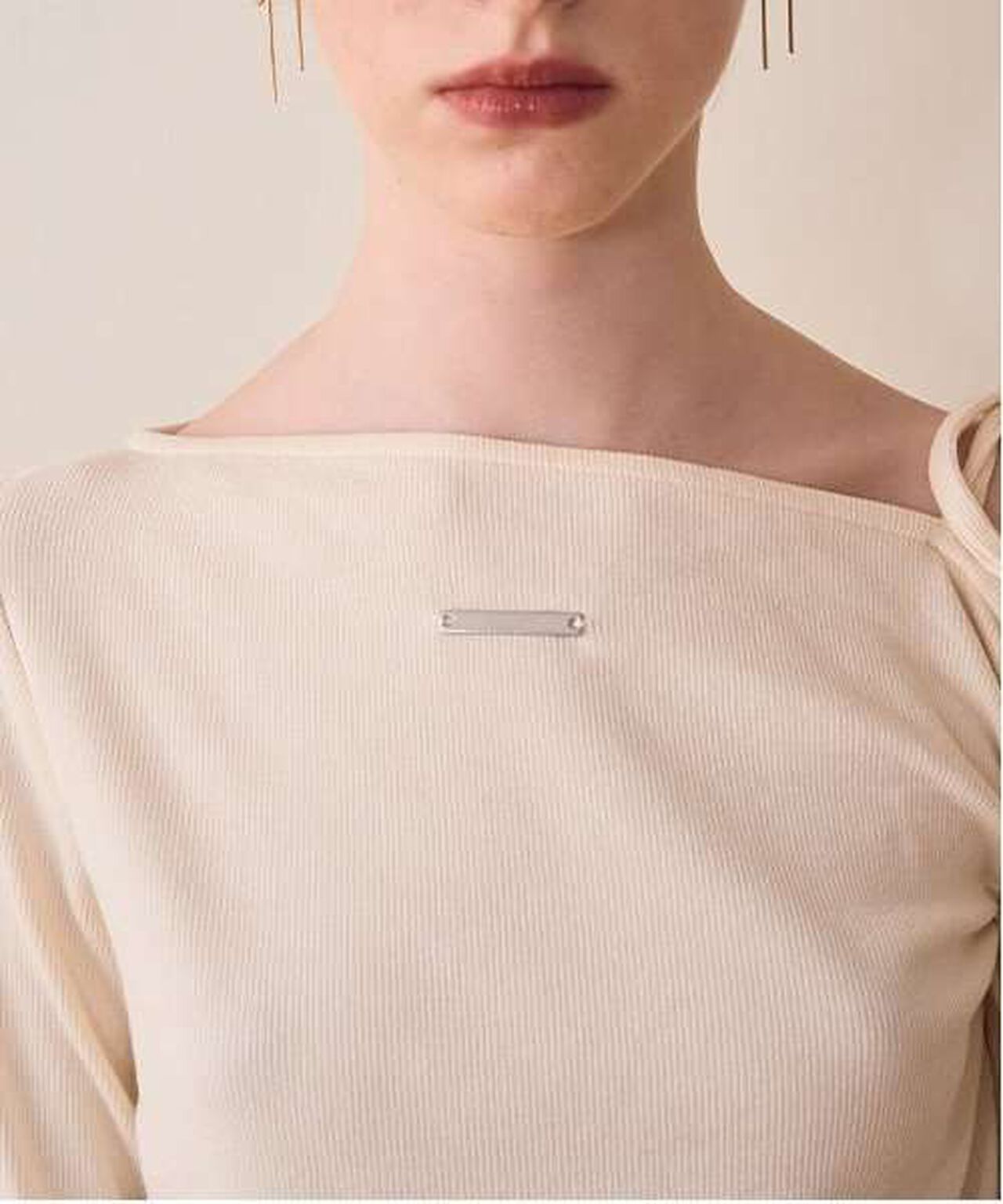 One-Shoulder Ribbon Tereko,Black, large image number 9