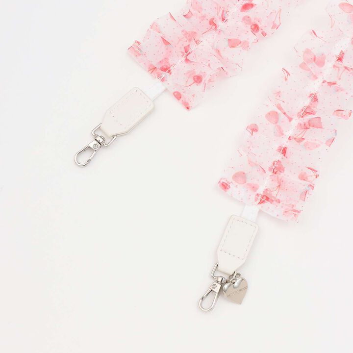 Cherry Berry Pattern Frill Shoulder Strap,Off white, medium image number 1