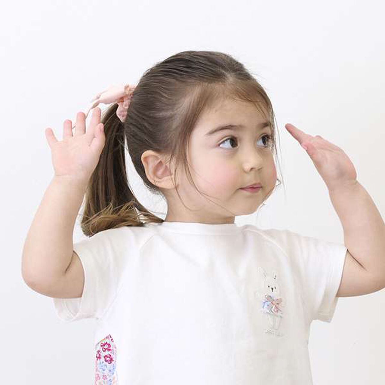 Embroidered Ribbon Chouchou,Peach, large image number 4