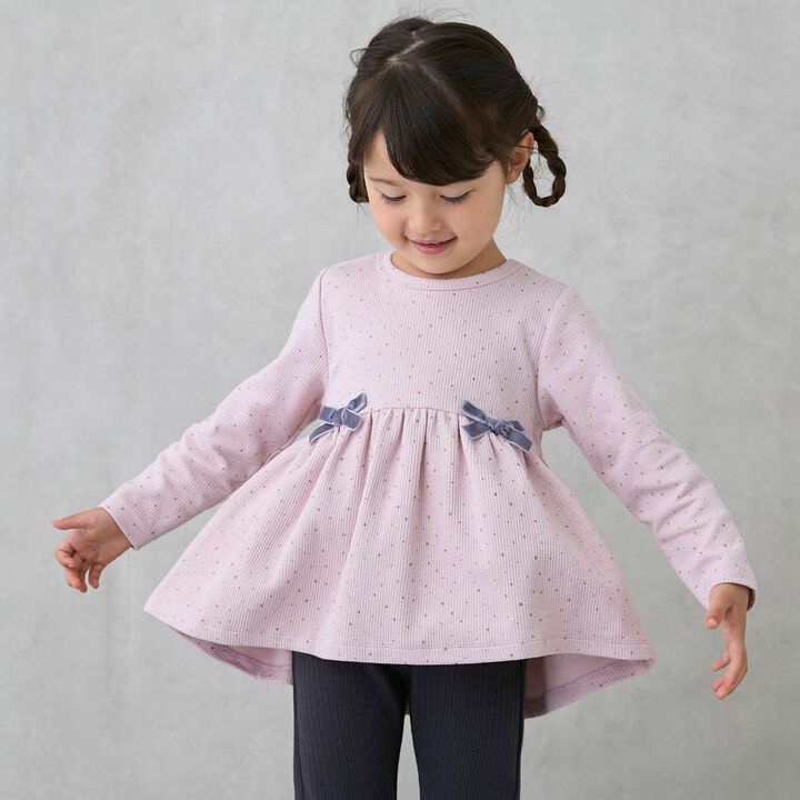 Wool Lined Cut Ribbon Tunic,Pink, medium image number 3