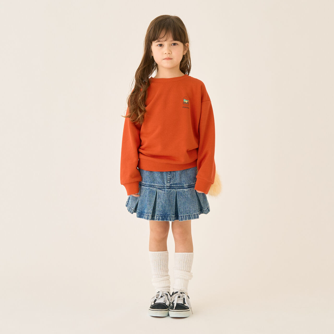 Box Pleat Skirt / Denim,Blue, large image number 6