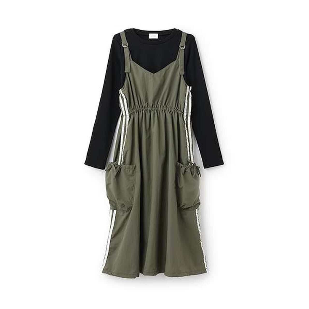 [LTXC] Line Jumper Skirt Inner Wear Set,Black, large image number 6