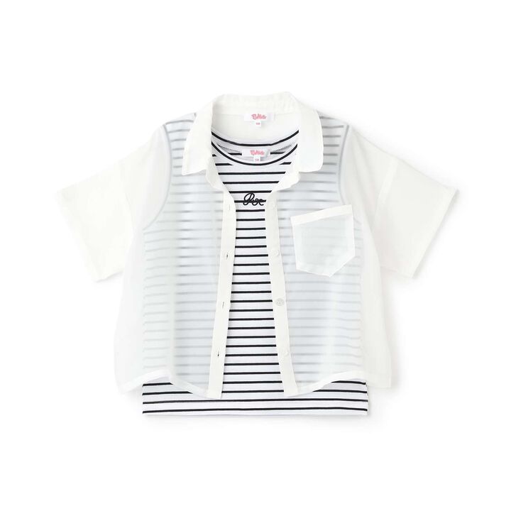 [3WAY] Short-Sleeve Sheer Shirt & Cool Sensation Tank Set,Lavender, medium image number 32