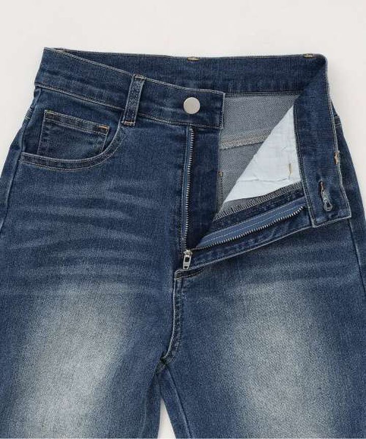 Motif Logo Flare Denim Pants,Light blue, medium image number 3