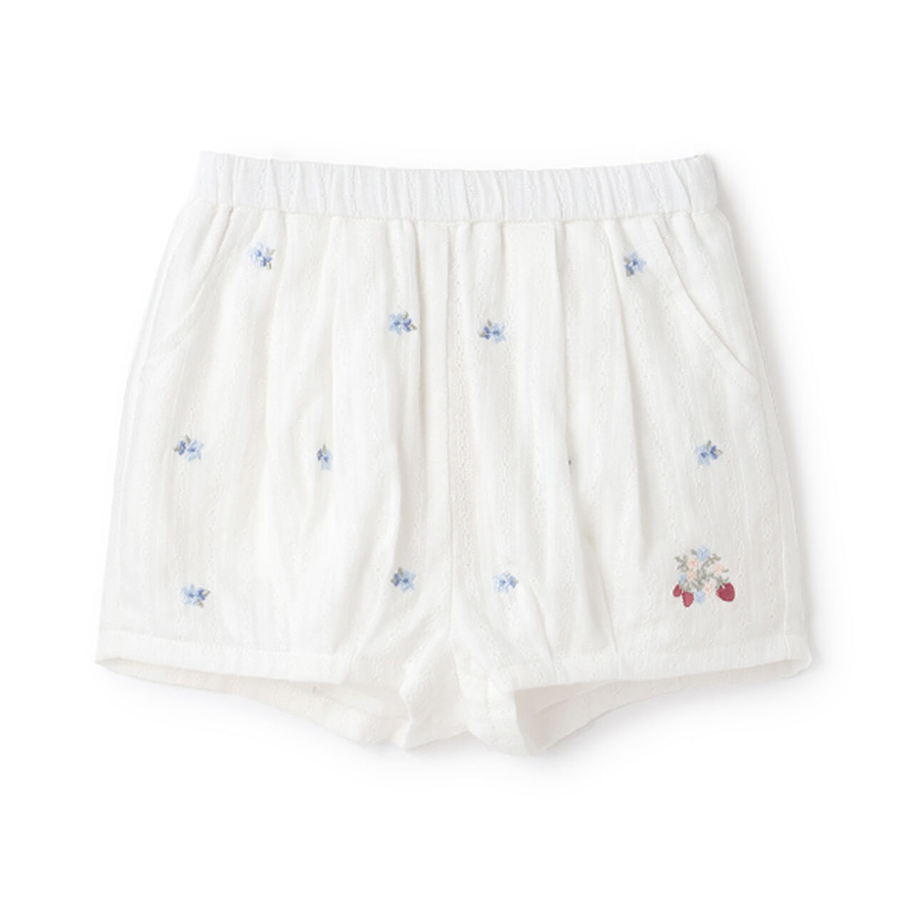 Strawberry Embroidery Balloon Pants,Ivory, large image number 0