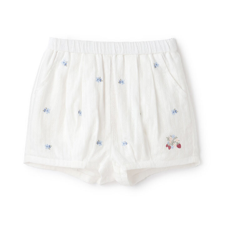 Strawberry Embroidery Balloon Pants,Ivory, medium image number 0