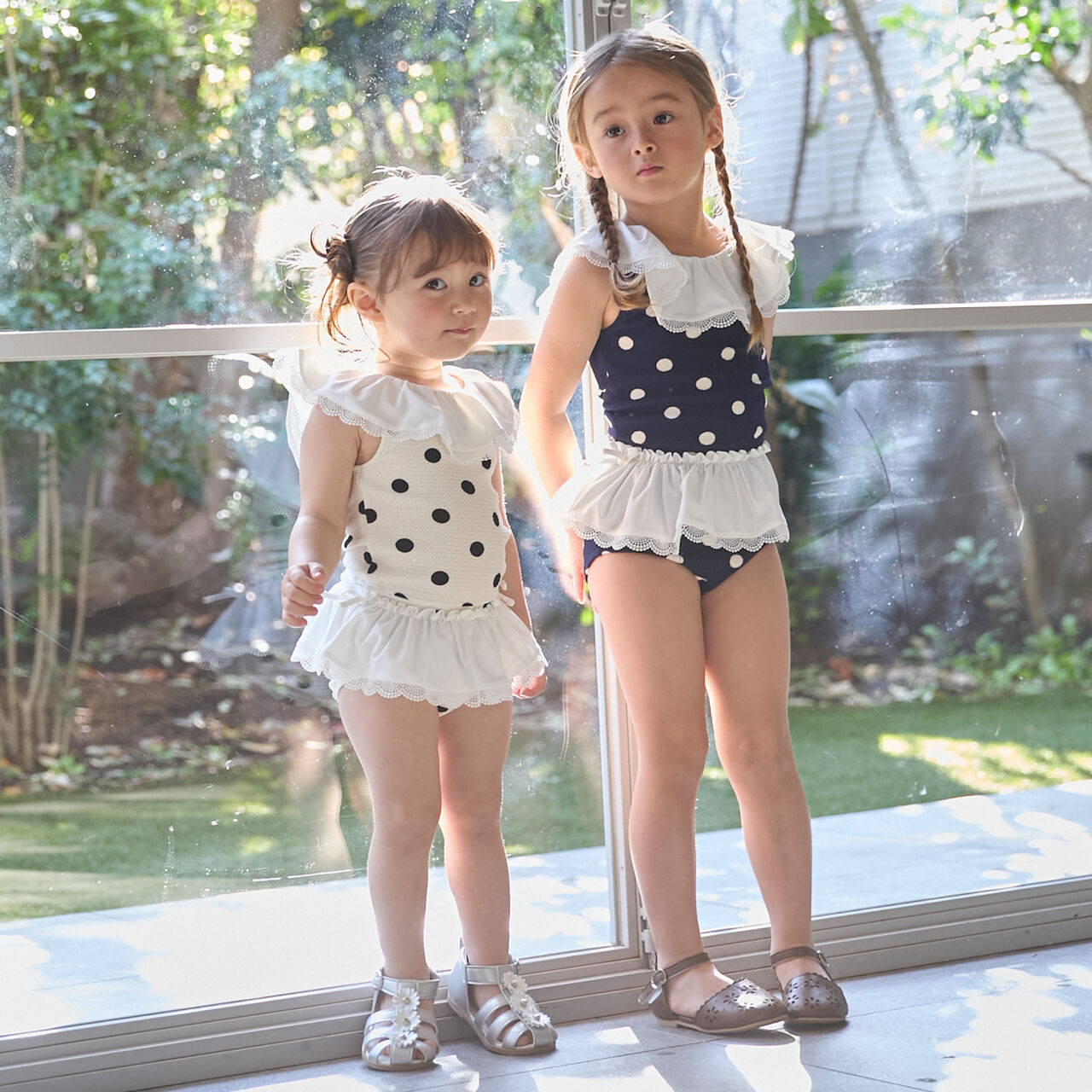 [SWIM] Dot Lace Frill Tankini,Light khaki, large image number 4