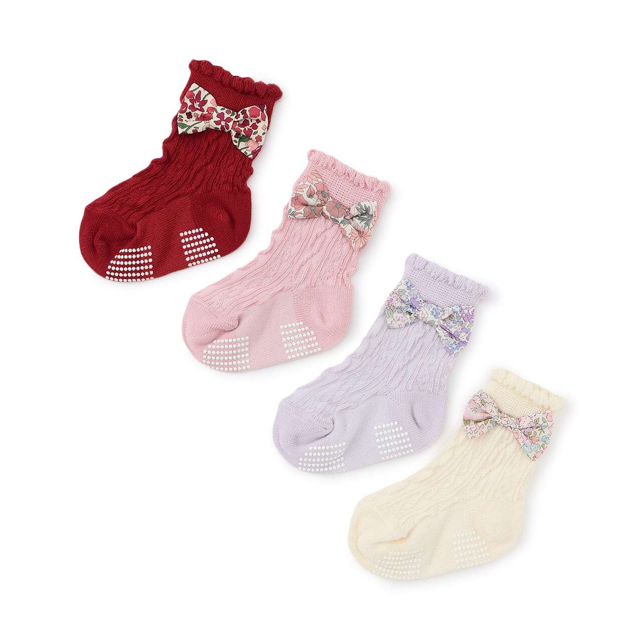 Liberty Ribbon Crew Socks,Red, large image number 4