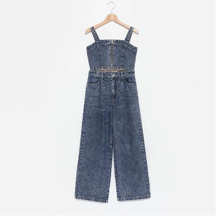 [LTXC] Denim Bustier Outfit Set,Blue, medium image number 10