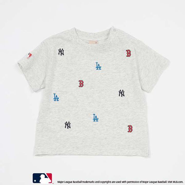 [MLB] Logo Embroidery T-Shirt,Smoke white, medium image number 0