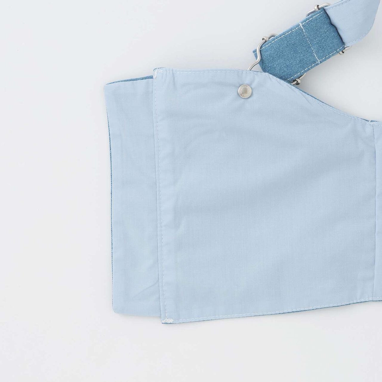 [Popular Item Restocked] [Not Available at Physical Stores] Ribbon Embroidered Bustier & Long-Sleeve T-Shirt Set,Turquoise, large image number 7