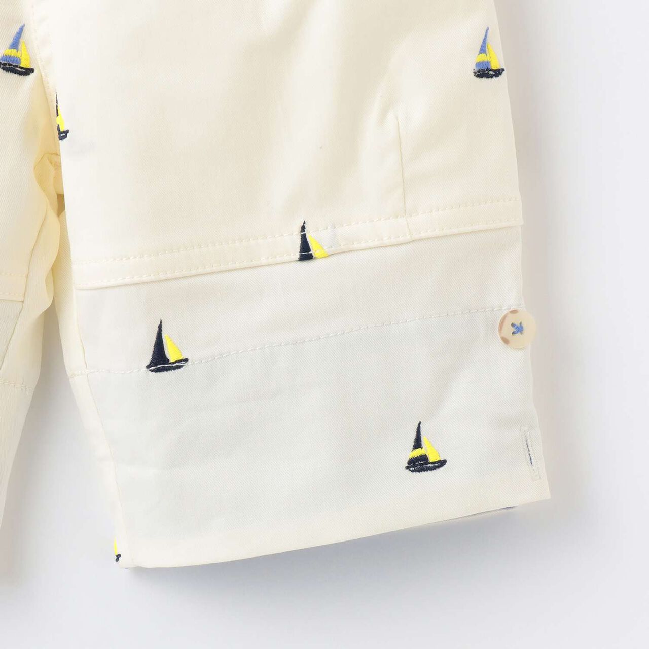 Yacht Embroidery Half Pants,Pearl white, large image number 5