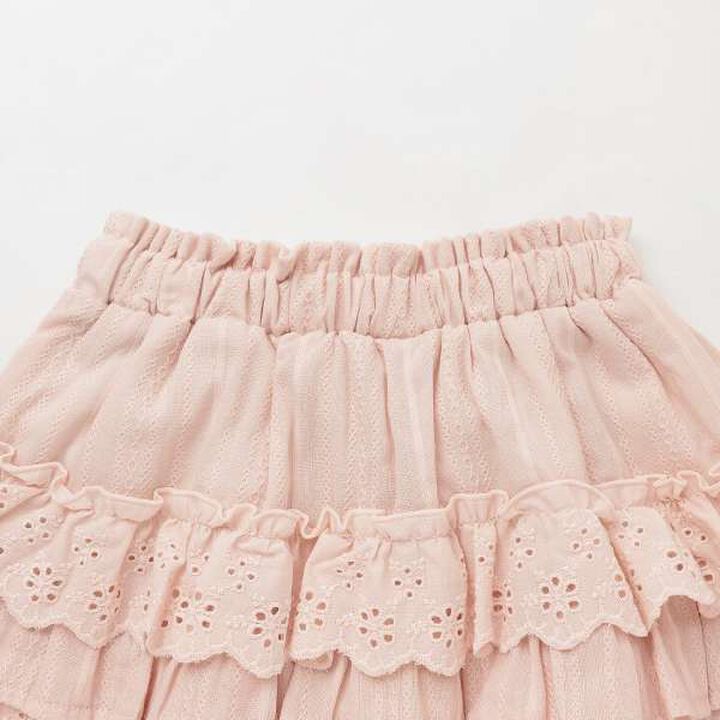 [Link] Lace Frill Skirt,Pink, medium image number 4