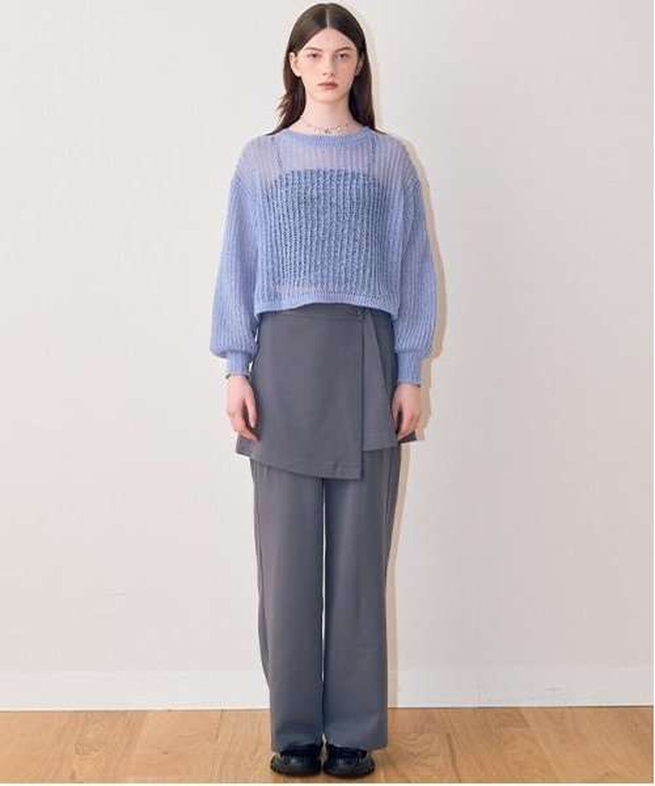 Mesh Knitwear,Charcoal gray, large image number 9