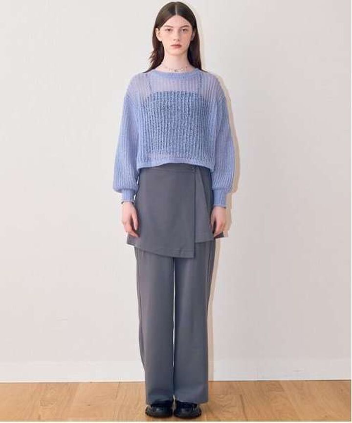 Mesh Knitwear,Charcoal gray, medium image number 9