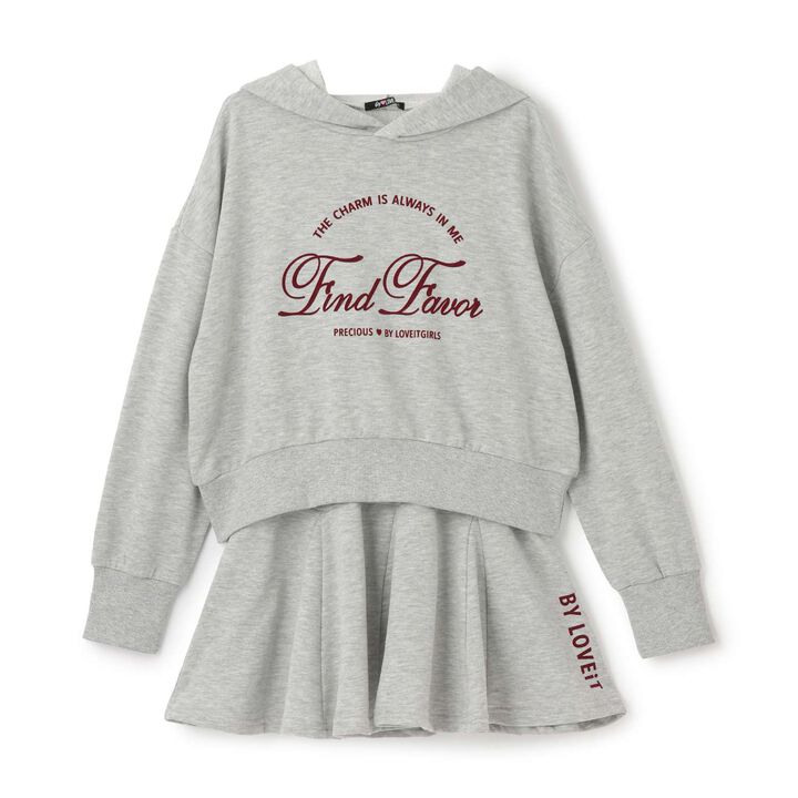 Hoodie & Skirt Set,Medium gray, medium image number 3