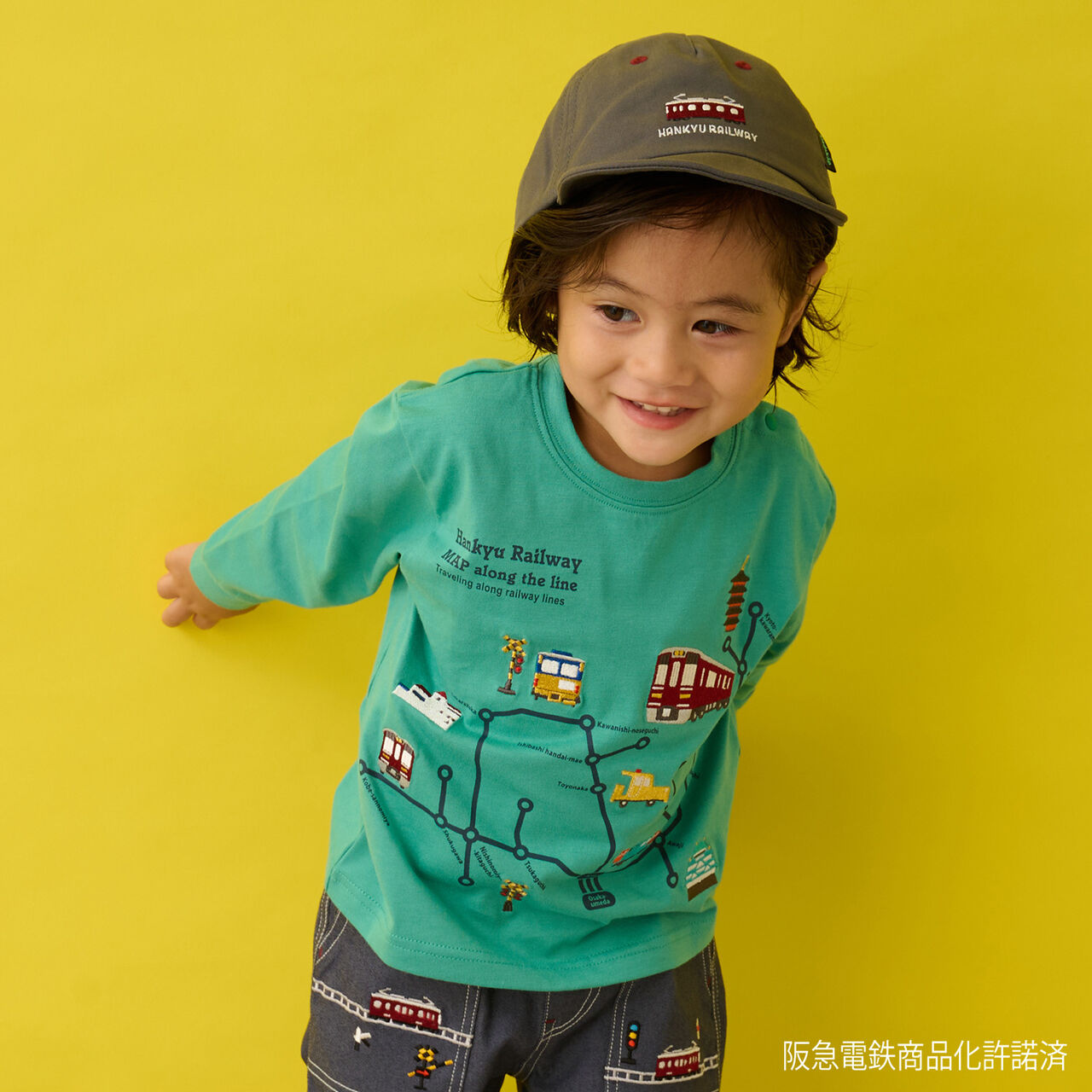 [Hankyu Train] Baseball Cap with Hanging Cloth,Charcoal gray, large image number 6