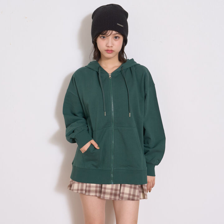 Wool Lined 100% Cotton Zip Parka,Green, medium image number 1