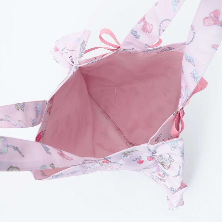 [Liquem] Frilled Tote Bag with Pattern,Pink, medium image number 3