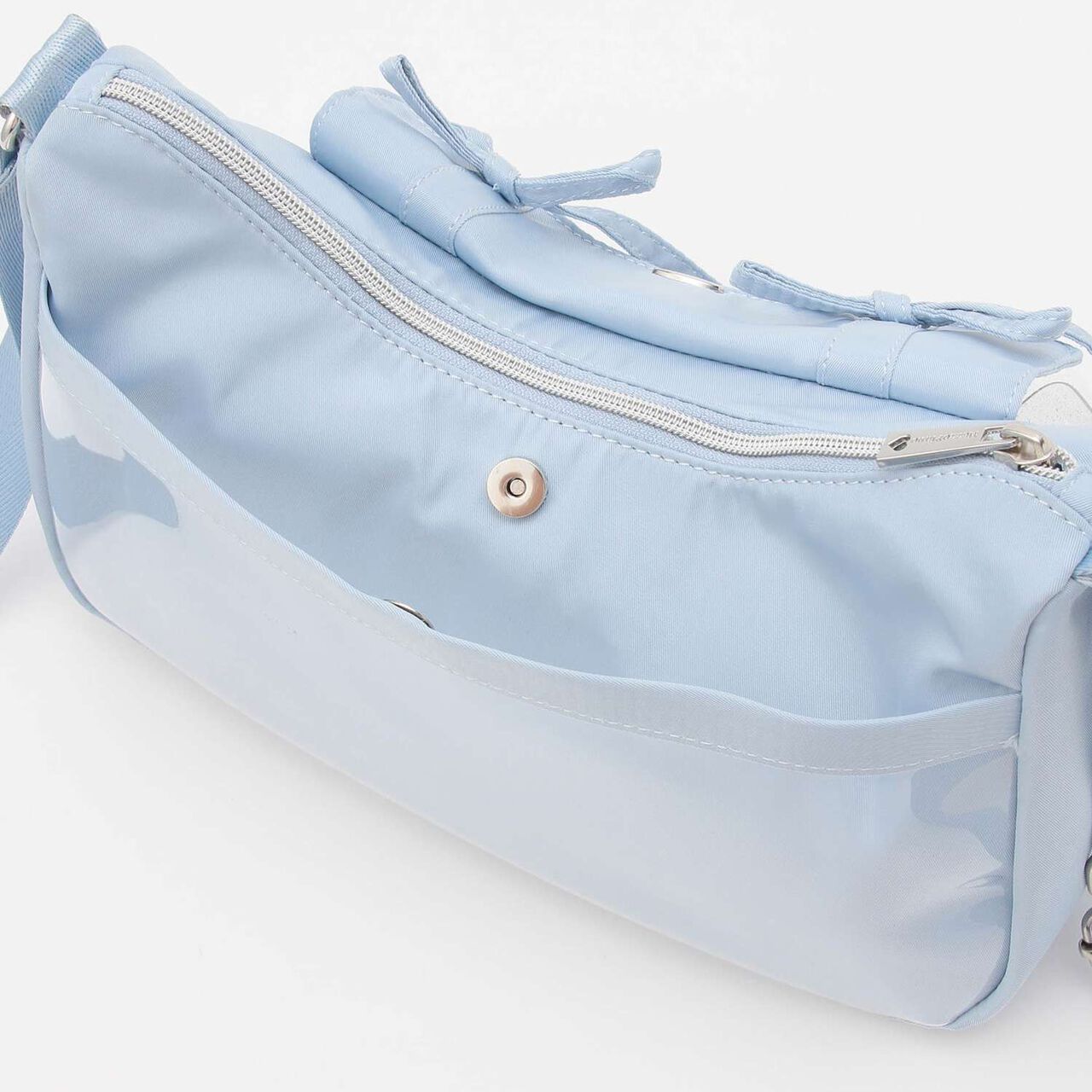 Sparkling Ribbon Shoulder Bag with Pouch,Light blue, large image number 6