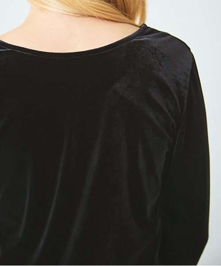 Velour Sequin Pullover,Blue gray, medium image number 3