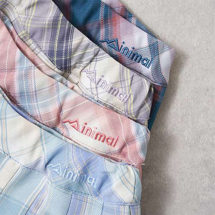 Check Pleated Culotte Pants,Pink, medium image number 2