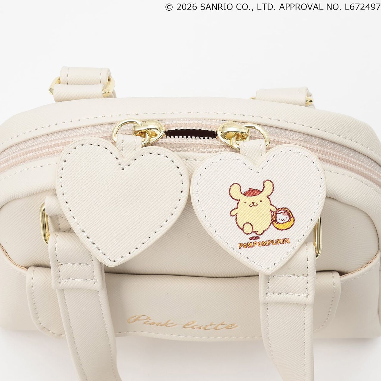 [Sanrio Characters] Mini Boston Faux Leather Shoulder Bag,Off white, large image number 8