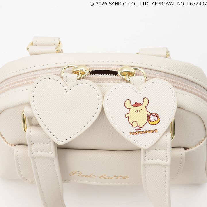 [Sanrio Characters] Mini Boston Faux Leather Shoulder Bag,Off white, medium image number 8